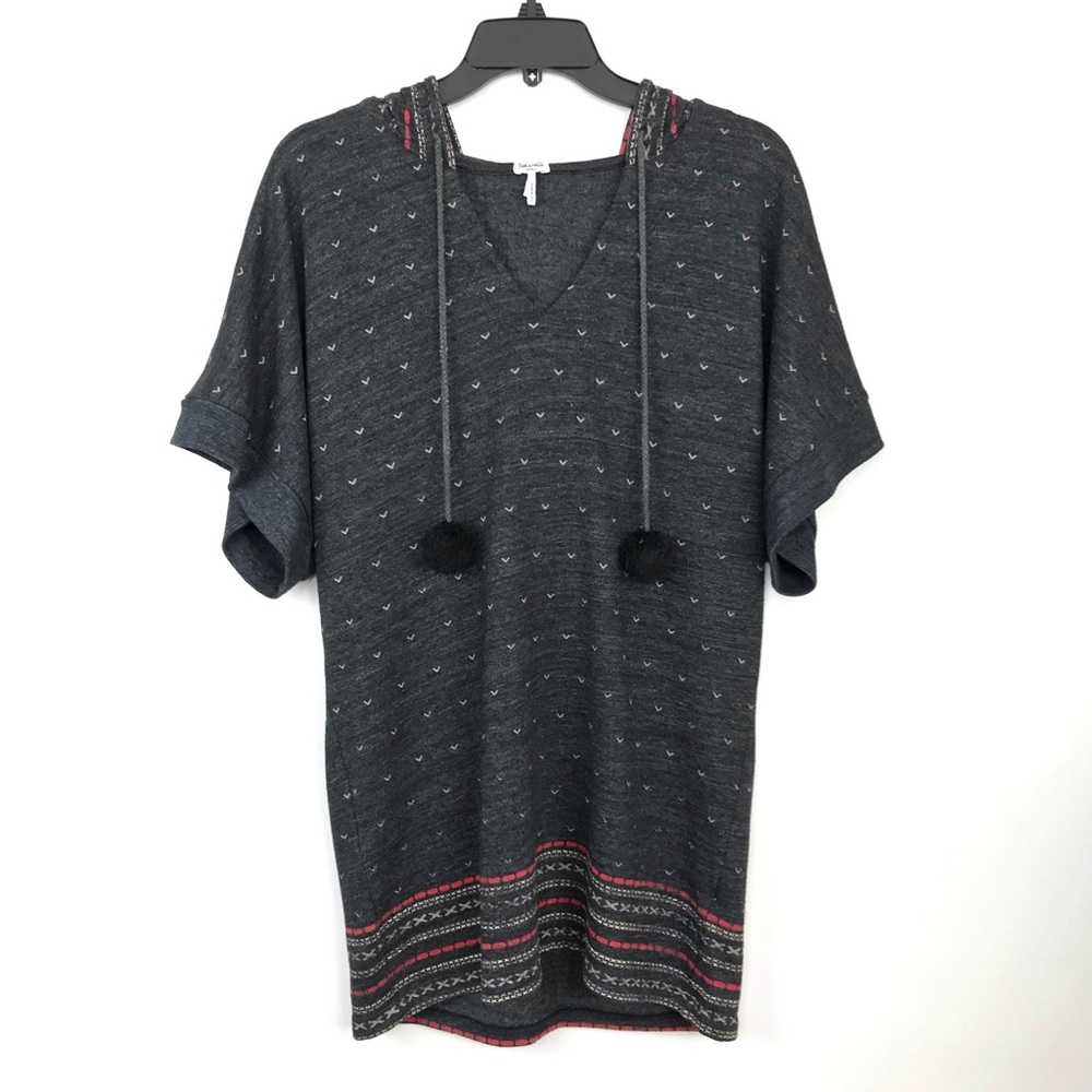 {Splendid} Bohemian Hooded Poncho Sweater Top